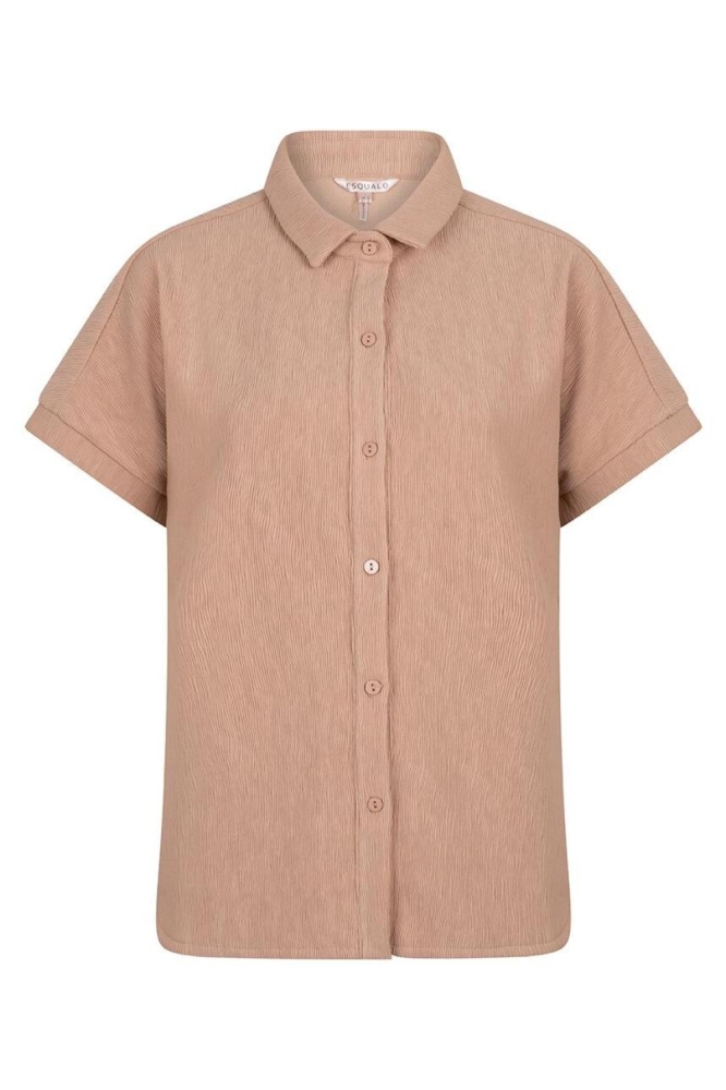 BLOUSE FANCY CRINKLE SP25 30016 183 Dark Sand